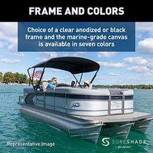 SureShade Power Bimini Electric Shade System for Pontoon Boats 92-102" Wide Burgundy Bimini/Silver Frame