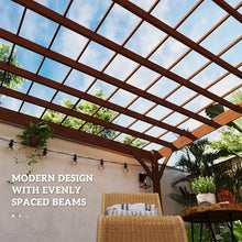 12x20 Outdoor Wooden Pergola Featuring Concrete Anchors, Heavy-Duty for Vine Support, Advanced Construction, Warm Brown Weather-Resistant Finish