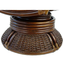 Alexa Swivel Rocking Armchair Dark Walnut Color Natural Rattan Wicker Handmade Design with Cushion