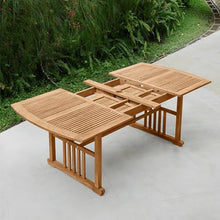 Cambridge Casual Caterina Teak Wood 6-Piece Outdoor Dining Set Natural Teak/Navy Cushion