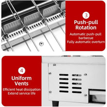 Large Smokeless BBQ Grill - Automatic Rotating Kebab Roaster, Electric Skewers for Tabletop Cooking, for Family Gatherings & Camping (L)