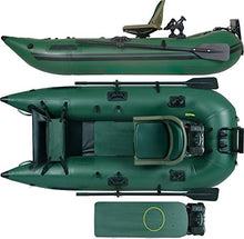 Sea Eagle 285 Inflatable Frameless Fishing Pontoon Boat Pro Package Green