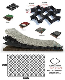 YanSoPe HDPE Geogrid Stabilizer for Driveway & Slope Erosion Control - 4" Height, for Patios, Parking, and Landscaping(6m x 10m (20ft x 33ft))