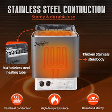 Fajiduo Sauna Heater, 6KW 110V Electric Sauna Stove with Bracket, Adjustable Temp & 3H Timer Dry Sauna Heater for Max 318 Cu.ft Saunas Rooms, Home Sauna, Commercial