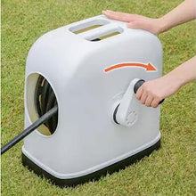 Heavy Duty Water Hose Holder, Portable 30M/100FT Hose Reel Box with Hose, Hose Reel Cart with Handle, Complete with Hose Guide, Nozzle, Fittings and Accessories, Easy for Garden Cleaning and Watering,