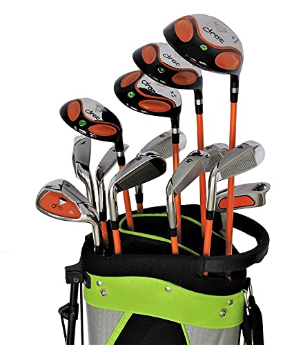 Droc Nikki Series 13-Piece Golf Club Set & Bag Ages 11-14 Right Handed Orange/Green