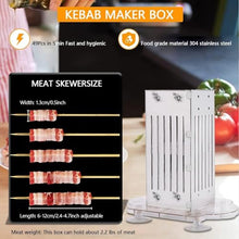 SDVantage 49 Hole BBQ Grill Shish Kebab Maker Box with Stainless Steel Skewers Brochette Beef Skewer Making Machine, Manual Kebab Kitchen Tool for Outdoor Picnic
