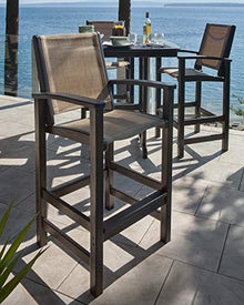 Polywood 9012-SA901 Coastal Bar Chair, Sand/White Sling