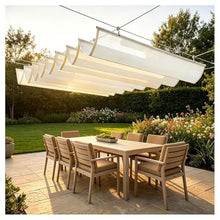 FENGZEQUAN Outdoor Pergola Shade Cover for Patio Deck Porch Retractable U Shape Wave Canopy Awning with Slide Flexible Design Hang Down Wire Cable Hardware Included(W2.4*L20m/W7.87*L65.62ft)