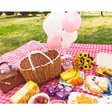 OQPJMYZ Picnic Bags Picnic Basket with Handles, Vegetable Basket, Woven Picnic Supplies, Portable Shopping Basket Travel Camping (Brown 21 * 15 * 25cm)