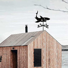 AMITVA House Decor Wind Vane Roof Weather Vane Garden Mount Yard Decoration Stainless Steel Weathervane Farm Retro Durable Outdoor Wind Direction Indicator Measuring Tool-Shark