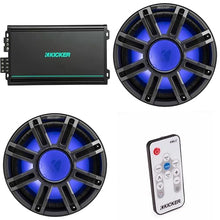 KICKER MWF 12-Inch Premium Marine Subwoofer & 48KMA6004 Marine Amp Bundle with LED Remote