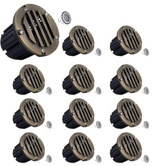 MIK Solutions LED Spot Lights Outdoor Landscape Lighting 112 Solid Brass In Ground Light with 7W LED Bulb Bronze Brass (12 Pack)