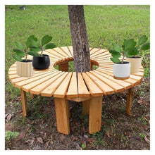 BXKCFYBSQ Outdoor Tree Bench Circular,One-Piece Garden Seat,Decorative Curved Chair,Solid Wood ​Slatted Splicing,Free Combination of Shapes,Capacity 400KG(Color2)