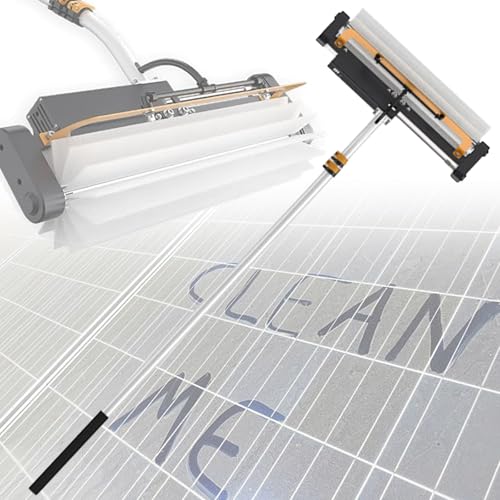 VNATWGOO Electric Cleaning Roller Brush, for Solar Panel, Window Glass, Electric Solar Cleaning Machine, with 7.5m Adjustable Pole, Dry Cleaning No Water Brush,Mains