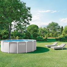 INTEX Prism Frame 15ft x 48in Round Above Ground Swimming Pool Set w/Pump