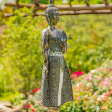 Zaer Ltd. 37.8" Tall Frosted Silver Standing Polyresin Buddha Statue