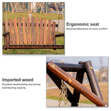 DYUNCZ 2-Seat Porch Swing with A-Frame Stand, Patio/Garden Swing, Slatted Seat, Bearing Capacity 300kg, for Outside Yard, Garden, Deck, Poolside
