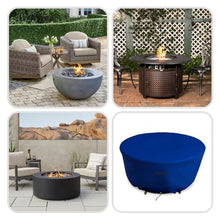 Covers & all Outdoor Round Fire Pit Cover, Heavy Duty 18 Oz Waterproof UV & Weather Resistant for Patio Lawn Garden Backyard Outside, Air Vents & Drawstrings (80"Diameter x 24"H, Blue)