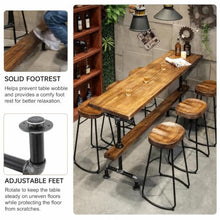 Bar Table, Industrial Narrow Solid Wood Counter Height Bistro Breakfast Bar