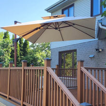 9 Feet Double Top Deluxe Square Patio Umbrella with Steel Plate Base