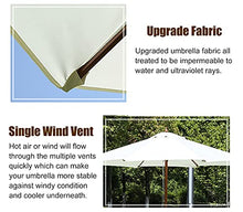 YYBOES Patio Umbrella Outdoor,White Garden Patio Umbrella, Outdoor Market Table Umbrella with Wood Pole, Weatherpoof and Protected Shade Canopy Parasol, Pool/Beach/Deck/Lawn