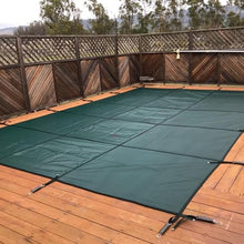 LZMZMQ Rectangular Pool Covers for Above Ground Pools, Inground Pools Safety Poolcover with Safety Net, Portable Pool Tarps for Villa/Hotel/Homestay(3X4m/9.8X13.1ft)
