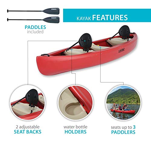Lifetime Kodiak Canoe with 2 Paddles Red 13'