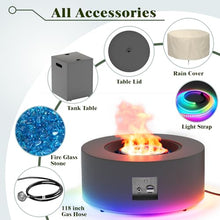 Dineli 30" Round Propane Fire Pit Table Firepit Table for Outside Patio