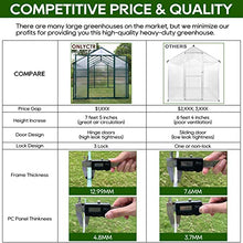 ONLYCTR 8'x16' Green Polycarbonate Walk-In Greenhouse with Roof Vent