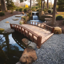 SamsGazebos Japanese Style Arched Wood Garden Bridge 6-Feet Brown