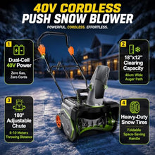 40V Battery Snow Blower Kit with Dual Rechargeable Cells
