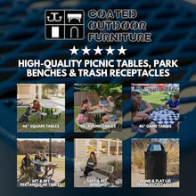 COATEDOUTDOORFURNITURE Heavy-Duty Outdoor Bench Commercial-Grade Thermoplastic Coated Slated Steel Red