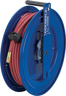 COXREELS SR17-H325 Spring Rewind Hose Reel for Air/Water/Oil 3/8" I.D. 25' Hose 4000 PSI Right Mount Blue