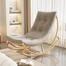 Lounge Chair,Porch Rocker,Rocking Chair,Glider Chair,Rocker Recliner Chair Outdoor,Lounge Rocking Chair,Comfortable Relax Rocking Chair,Small Seat For Bedroom, Living Room, Office(Apricot color)