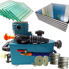 Glass Grinder Grinding Edging Machine, Portable Small Glass Edger, Electric Glass Edging Machine, Straight Round Bevelled Glass Edging Grinder,Glass Acryl Marble Ceramic Polishing Machine Blue