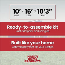 Handy Home Products Braymore 10x16 Do-It-Yourself Wooden Storage Shed with Floor Kit- Does not Include Paint or Roofing Shingles