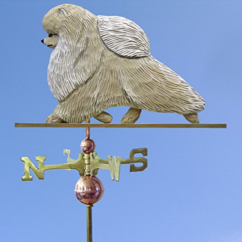 Pomeranian Hand Carved & Painted Weathervane Cream, 32 Inch (+$155.00), No