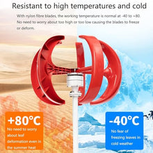 12000W No Noise Vertical Wind Turbine Generator, 12V 24V 48V 110V 220V Portable Vertical Wind Power Turbine Generator Kit with Controller for Homeuse Residential,Red24V
