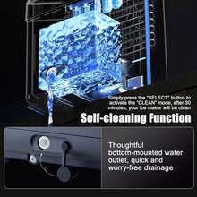 Countertop Ice Maker, Portable Ice Machine Self-Cleaning,9 Cubes in 6 Mins, 26.5lbs/24Hrs, 2 Sizes of Bullet Ice, for Home Kitchen Party Camping RV