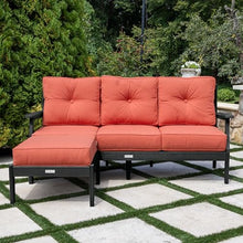 highwood Lehigh 2-Piece Deep Seating Set, with Sunbrella Cushions in Canvas Persimmon, Black Frame