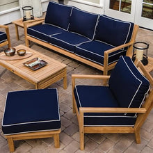 Royal Teak Collection COA3-NAVY Coastal Deep Seating Teak Sofa, Navy