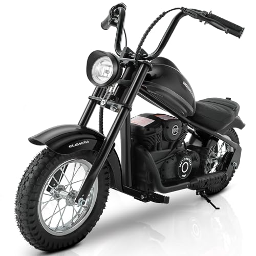 ELEMARA Electric Dirt Bike Kids 15mph 150lb Max Black