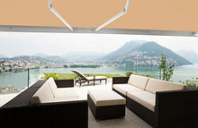ADVANING MA0806-A100H2 Luxury Series, Premium Quality Retractable Patio Awning, 100% Solution Dyed European Acrylic Fabric Easy UV Sunshade with Manual Hand Crank, 8' x 6', Khaki