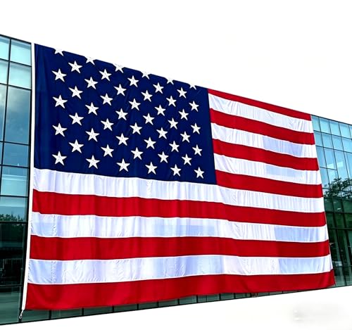 XOZPENCE 20x30 Ft Outdoor Premium US Flag, Heavy Duty 420D Polyester with Embroidered Stars and Brass Grommets(Embroidered, 20X30FT 420D)