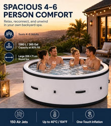 ZHIGUANYUN 4-6 Person Round Inflatable Hot Tub