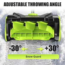 Litekon 40V Brushless Cordless Snow Shovel, 15-Inch Electric Snow Blower with 2X 4.0Ah Batteries & Charger, Battery-Powered Snow Removal with 30FT Throw Distance for Patio, Deck, Driveway,Green