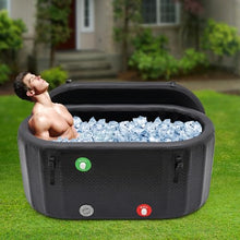 BOBKALATG Inflatable Ice Bath Tub for Muscle Relief – 370L Capacity, Black, 3in Lid, Stay-Secure Buckles – for Home, Gym, Outdoor, Travel – Athletes & Fitness Enthusiasts