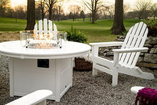 Polywood Classic Folding Adirondack 6-Piece Conversation Set with Fire Pit Table Slate Grey