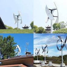 ZWJABYY 2000W Vertical Axis Wind Turbine Generator,Permanent Magnet Generator with Intelligent Controller,Low Noise Helical Design Windmill for Home,Boats,Street Lighting 12V